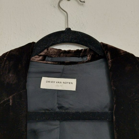 Dries Van Noten Deconstructed Brown Velvet Blazer Men’s 36 Small Nice Drape EUC - Picture 5 of 8